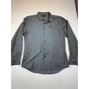 Zoo York Shirt Mens XL Long Sleeve Gray Button Down Casual Workwear